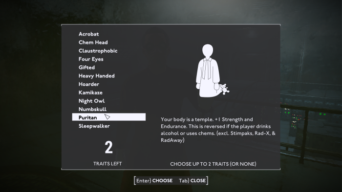 Die Sache mit den Traits ist kompliziert: Es gibt Vorteile, aber meist auch größere Nachteile für uns. (Bild: Team Folon/Screenshot: Golem.de)